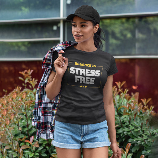 Balance Is Stress Free Black T-shirt